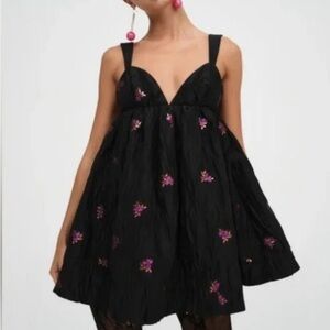 For Love & 🍋 Lemons Elegant Black Floral Dress XL